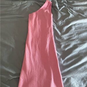 Pink 1 shoulder dress